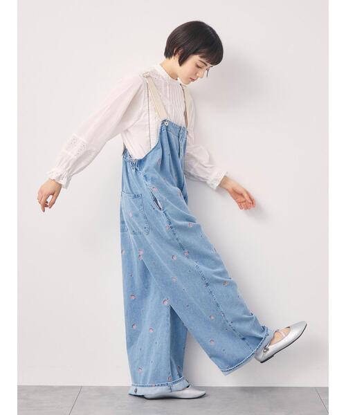 Samansa Mos2(サマンサ モスモス)の「【オーガニックコットン】デニムサロペット(サロペット/オーバーオール・レディース・ブルー/サックスブルー/キナリ・F)」の8枚目の写真