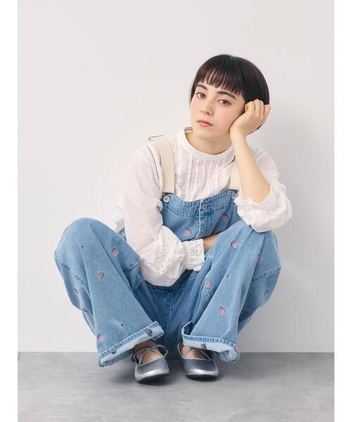 Samansa Mos2(サマンサ モスモス)の「【オーガニックコットン】デニムサロペット(サロペット/オーバーオール・レディース・ブルー/サックスブルー/キナリ・F)」の9枚目の写真