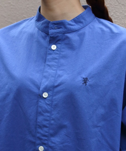 GYMPHLEX(ジムフレックス)の「Gymphlex/ジムフレックス スタンドカラーショートスリーブシャツ STANDCOLLAR SHORTSLEEVE SHIRT GY-B0368 TYO(シャツ/ブラウス・レディース・ホワイト/ベージュ/ブルー・14)」の4枚目の写真
