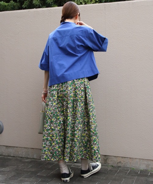 GYMPHLEX(ジムフレックス)の「Gymphlex/ジムフレックス スタンドカラーショートスリーブシャツ STANDCOLLAR SHORTSLEEVE SHIRT GY-B0368 TYO(シャツ/ブラウス・レディース・ホワイト/ベージュ/ブルー・14)」の10枚目の写真