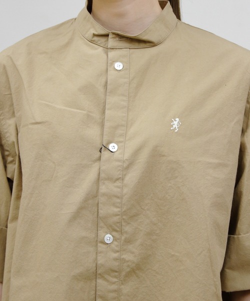 GYMPHLEX(ジムフレックス)の「Gymphlex/ジムフレックス スタンドカラーショートスリーブシャツ STANDCOLLAR SHORTSLEEVE SHIRT GY-B0368 TYO(シャツ/ブラウス・レディース・ホワイト/ベージュ/ブルー・14)」の12枚目の写真