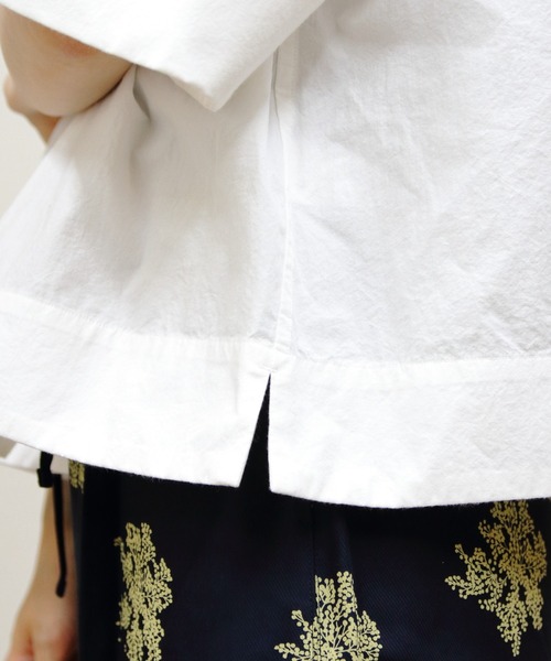 GYMPHLEX(ジムフレックス)の「Gymphlex/ジムフレックス スタンドカラーショートスリーブシャツ STANDCOLLAR SHORTSLEEVE SHIRT GY-B0368 TYO(シャツ/ブラウス・レディース・ホワイト/ベージュ/ブルー・14)」の17枚目の写真