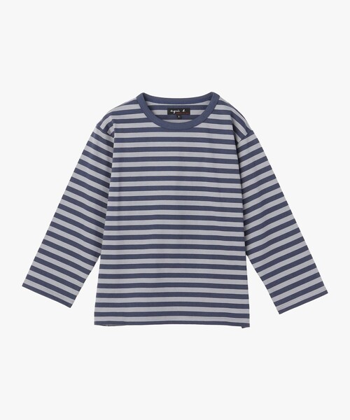 agnes b.(アニエスベー)の「細ボーダー コットン 七分袖 Tシャツ "Lil Cool"(Tシャツ/カットソー・レディース・ストライプ・2/3/1)」の1枚目の写真