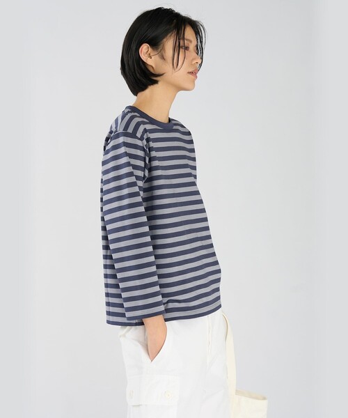 agnes b.(アニエスベー)の「細ボーダー コットン 七分袖 Tシャツ "Lil Cool"(Tシャツ/カットソー・レディース・ストライプ・2/3/1)」の3枚目の写真