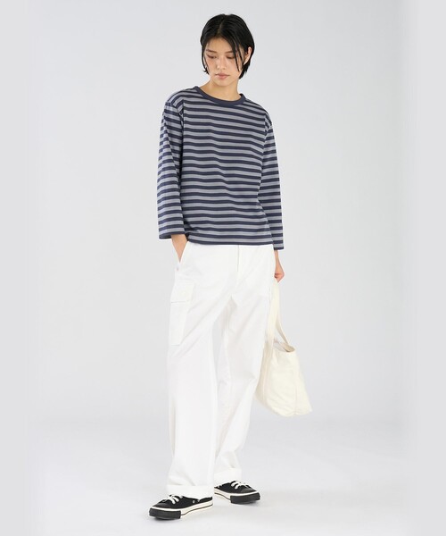 agnes b.(アニエスベー)の「細ボーダー コットン 七分袖 Tシャツ "Lil Cool"(Tシャツ/カットソー・レディース・ストライプ・2/3/1)」の5枚目の写真