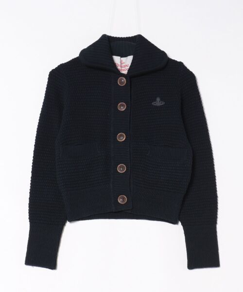 Vivienne Westwood(ヴィヴィアンウエストウッド)の「スレットリンクスニット ラウンドカラーカーディガン(カーディガン/ボレロ・レディース・レッド/オフホワイト/ブルー・FREE)」の2枚目の写真
