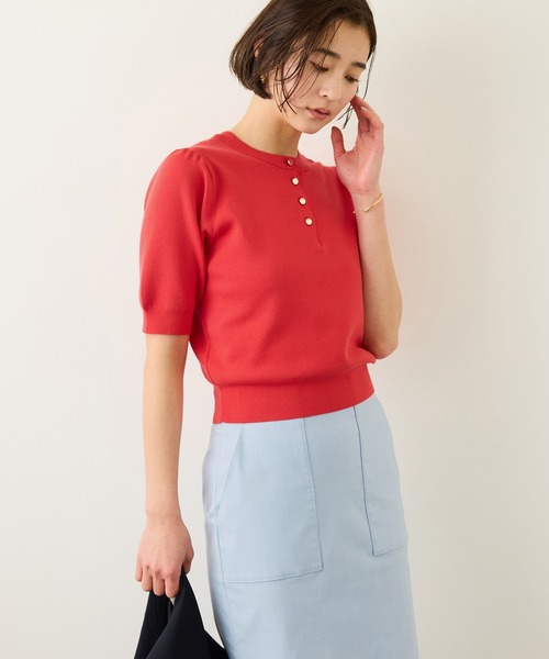 ROPE'（ロペ）の「前後2WAY 5分袖ニットプルオーバー/イージーケア（ニット/セーター・レディース・ブラック/レッド/ネイビー/ラベンダー・FREE）」の15枚目の写真