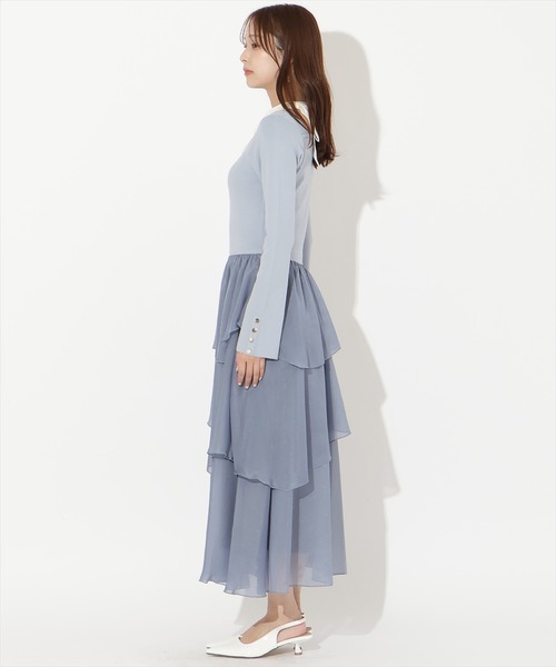 AND COUTURE(アンドクチュール)の「リボン付きニットドッキングワンピース(ワンピース・レディース・ブルー/ブラック/アイボリー・FREE)」の20枚目の写真