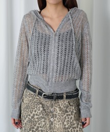 sedacle girl（セダクルガール）の「シアーニットジップカーデ（カーディガン/ボレロ）」