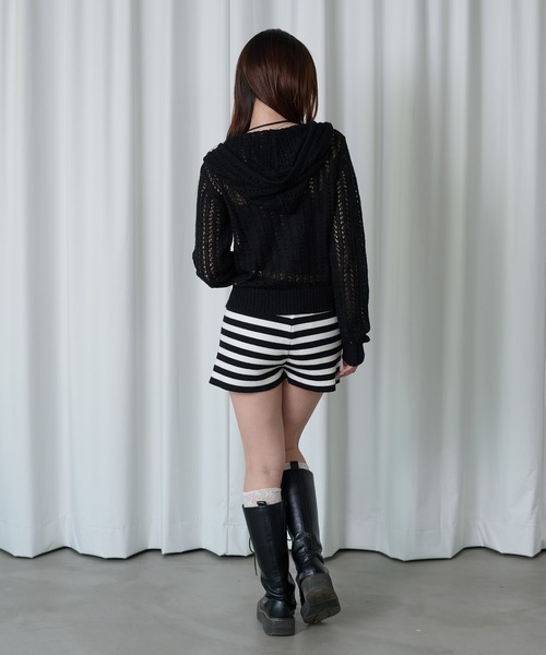 sedacle girl(セダクルガール)の「シアーニットジップカーデ(カーディガン/ボレロ・レディース・グレー/ブラック・SMALL/MEDIUM)」の12枚目の写真