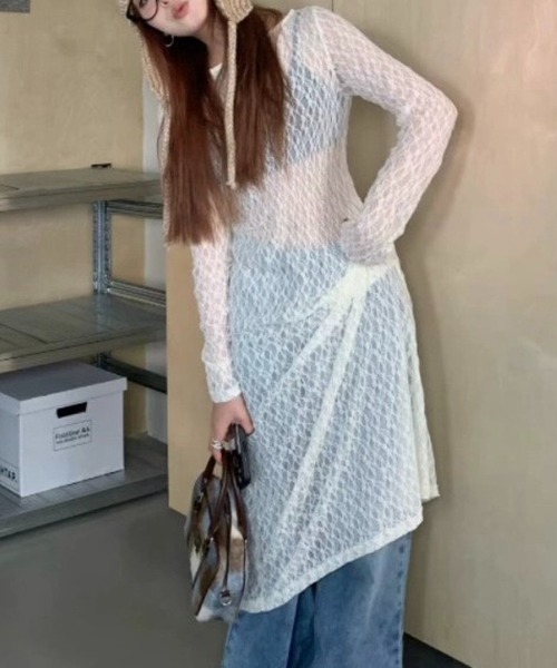 SHOUYO（ショウヨウ）の「シアーレース ロングワンピース（ワンピース・レディース・オフホワイト・M）」の2枚目の写真