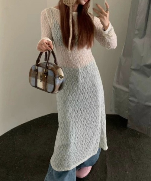 SHOUYO（ショウヨウ）の「シアーレース ロングワンピース（ワンピース・レディース・オフホワイト・M）」の12枚目の写真