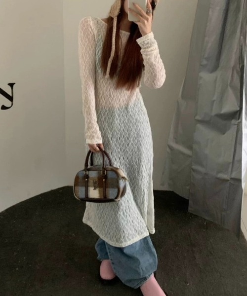 SHOUYO（ショウヨウ）の「シアーレース ロングワンピース（ワンピース・レディース・オフホワイト・M）」の17枚目の写真