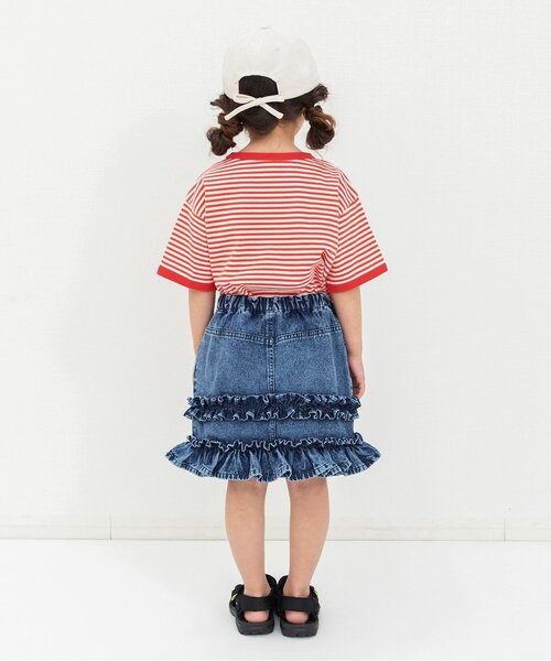 BREEZE（ブリーズ）の「【リンク】リンガー配色3柄ロゴTシャツ（Tシャツ/カットソー・キッズ・レッド/ネイビー/アイボリー・110/100/90/80/120/140/130）」の6枚目の写真