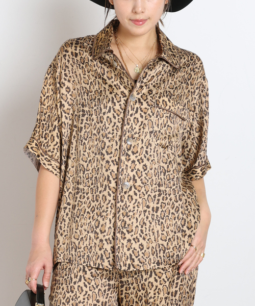 Couture d'adam(クチュールドアダム)の「【COUTURE D'ADAM/クチュールドアダム】Leopard Italian Print Shirt(シャツ/ブラウス・レディース・キャメル・FREE)」の3枚目の写真