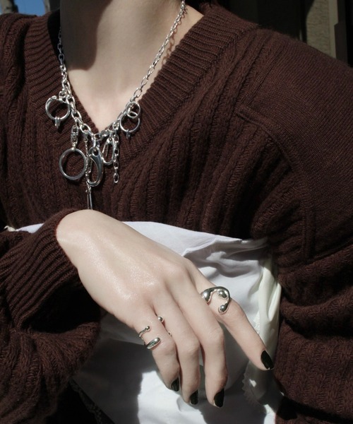 Soierie（ソワリー）の「バーベル ピンキー リング /  Barbell pinky ring（リング・レディース・シルバー・FREE）」の6枚目の写真