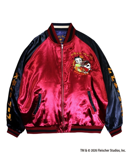 BETTY BOOP(ベティ・ブープ)の「BETTY BOOP×PANDIESTA OIRAN-DOUCHU BETTYリバーシブルスカジャン(M2)(スカジャン・メンズ・ワイン/ブラック・M/XXL/XL/L)」の3枚目の写真