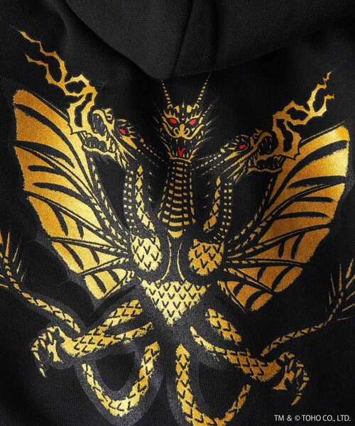 Subciety(サブサエティ)の「GODZILLA VS. KING GHIDORAH 1991 hoodie(ベスト・メンズ・グレー/ブラック・LARGE/MEDIUM/X-LARGE)」の10枚目の写真