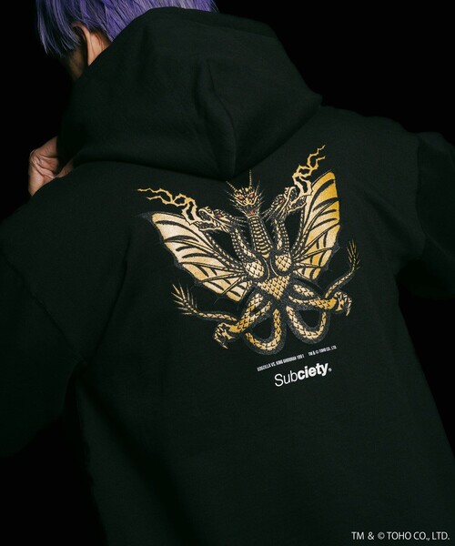 Subciety(サブサエティ)の「GODZILLA VS. KING GHIDORAH 1991 hoodie(ベスト・メンズ・グレー/ブラック・LARGE/MEDIUM/X-LARGE)」の12枚目の写真
