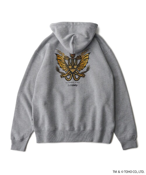 Subciety(サブサエティ)の「GODZILLA VS. KING GHIDORAH 1991 hoodie(ベスト・メンズ・グレー/ブラック・LARGE/MEDIUM/X-LARGE)」の14枚目の写真