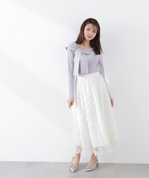 PROPORTION BODY DRESSING（プロポーションボディドレッシング）の「シアーチェックフレアスカート / 1216120310（スカート・レディース・ピンク/ホワイト系その他・MEDIUM/P/S）」の6枚目の写真