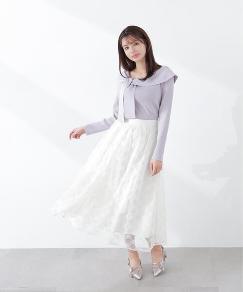 PROPORTION BODY DRESSING（プロポーションボディドレッシング）の「シアーチェックフレアスカート / 1216120310（スカート・レディース・ピンク/ホワイト系その他・MEDIUM/P/S）」の7枚目の写真