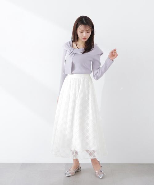 PROPORTION BODY DRESSING（プロポーションボディドレッシング）の「シアーチェックフレアスカート / 1216120310（スカート・レディース・ピンク/ホワイト系その他・MEDIUM/P/S）」の9枚目の写真