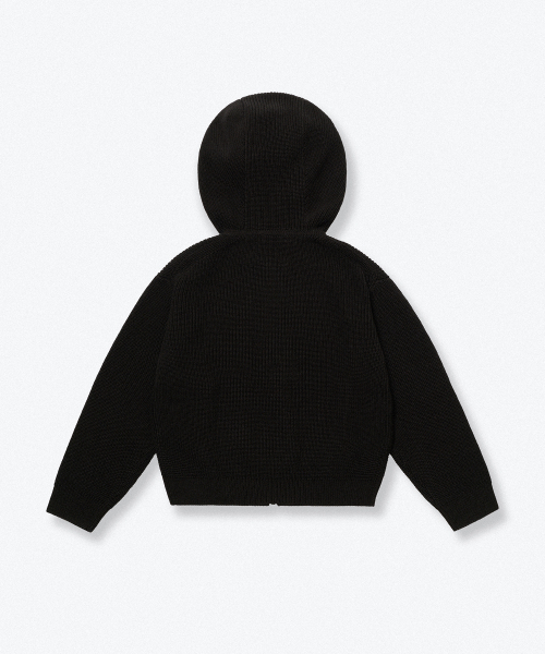 MUSINSA STANDARD KIDS（ムシンサスタンダードキッズ）の「リブニットフードパーカー[ブラック]（ニット/セーター・レディース・その他・110/120/130/140/150/160）」の4枚目の写真