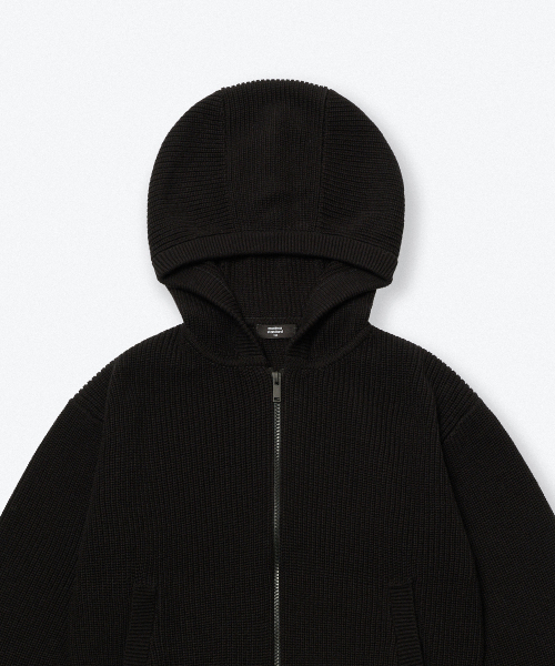 MUSINSA STANDARD KIDS（ムシンサスタンダードキッズ）の「リブニットフードパーカー[ブラック]（ニット/セーター・レディース・その他・110/120/130/140/150/160）」の5枚目の写真