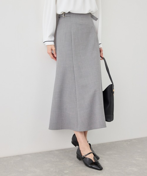 ROPE' PICNIC（ロペピクニック）の「カナパ サイドベルトマーメイドスカート/セットアップ対応・UV・抗菌防臭・接触冷感（スカート・レディース・グレー/グリーン系その他/ベージュ系その他2/ダークブラウン/ネイビー/ベージュ・M/S/L）」の11枚目の写真