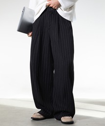 TOBEE（トゥビー）の「【TOBEE】TRストライプ タック ワイドスラックスパンツ（スラックス）」