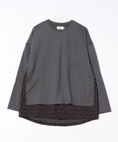 ATELANE(アテレーン)の「【ATELANE】ストレッチポンチ WJQDフェイクレイヤードL/T(Tシャツ/カットソー・メンズ・チャコールグレー・LARGE/MEDIUM)」の1枚目の写真