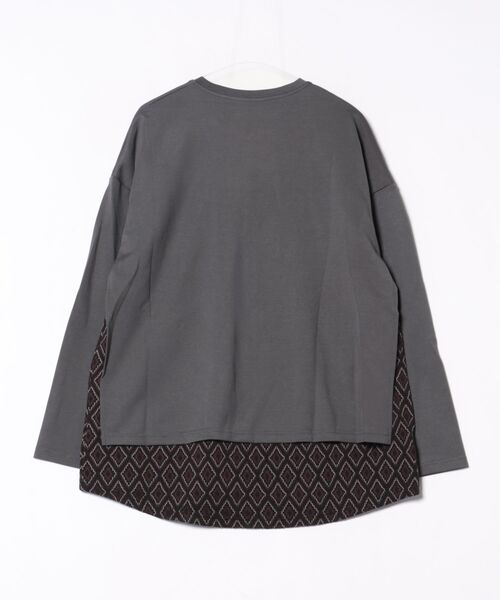 ATELANE(アテレーン)の「【ATELANE】ストレッチポンチ WJQDフェイクレイヤードL/T(Tシャツ/カットソー・メンズ・チャコールグレー・LARGE/MEDIUM)」の2枚目の写真