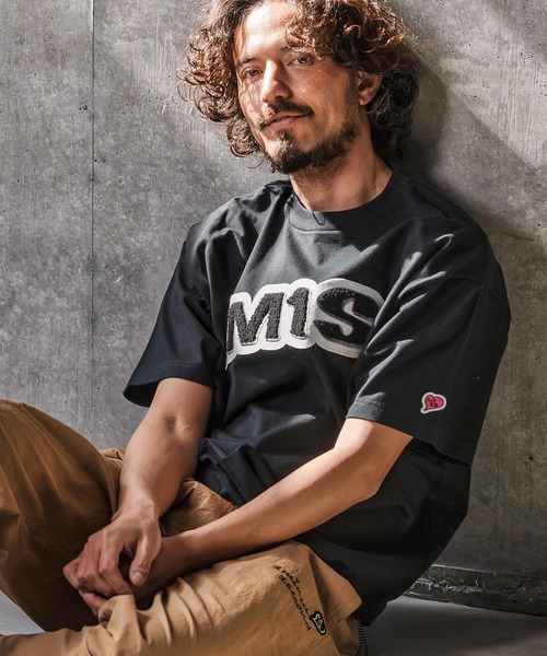 1minute 1second(ワンミニットワンセカンド)の「mt10280-1M1S chenille embroidered patch drawcord cut&sewn ドローコードTシャツ(1M26N260)(Tシャツ/カットソー・メンズ・チャコール/ホワイト/ブラック・XL/L/M)」の14枚目の写真