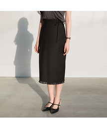 DEHEVE（デヘヴェ）の「Strap Point Frill Skirt [Black]（スカート）」