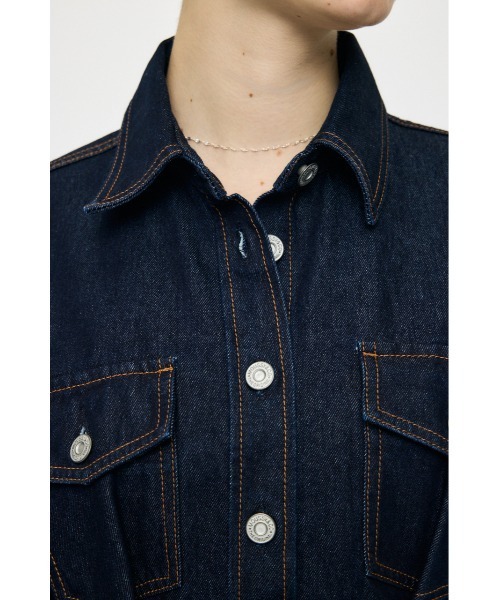 MOUSSY(マウジー)の「BELTED DENIM MINI ドレス(ワンピース・レディース・ブルー/ワンウォッシュ・1/2)」の14枚目の写真