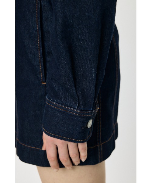 MOUSSY(マウジー)の「BELTED DENIM MINI ドレス(ワンピース・レディース・ブルー/ワンウォッシュ・1/2)」の18枚目の写真