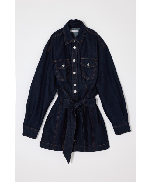 MOUSSY(マウジー)の「BELTED DENIM MINI ドレス(ワンピース・レディース・ブルー/ワンウォッシュ・1/2)」の20枚目の写真