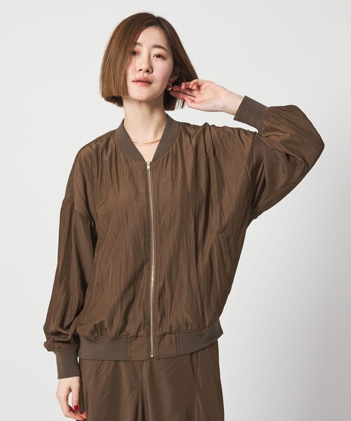 新品タグ付　conte コンテ　サテン ジップブルゾン conte＞サテン ジップブルゾン（ブルゾン）｜conte（コンテ）の