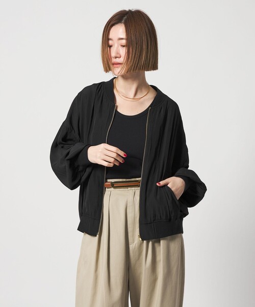 新品タグ付　conte コンテ　サテン ジップブルゾン conte＞サテン ジップブルゾン（ブルゾン）｜conte（コンテ）の