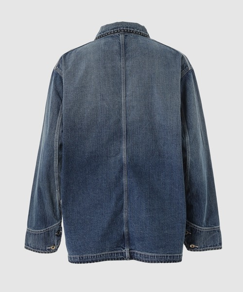 KHOKI（コッキ）の「Hand-Embroidered Denim Coverall（デニムジャケット・メンズ・ブラック/インディゴブルー・3）」の3枚目の写真