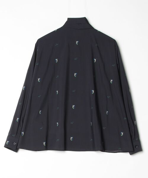 COMMON WARE（コモンウェアー）の「canaco_: Isokichi Asakura × canaco_ PRINTED RIBBON BLOUSE（シャツ/ブラウス・レディース・ブラック/ボルドー・2）」の4枚目の写真