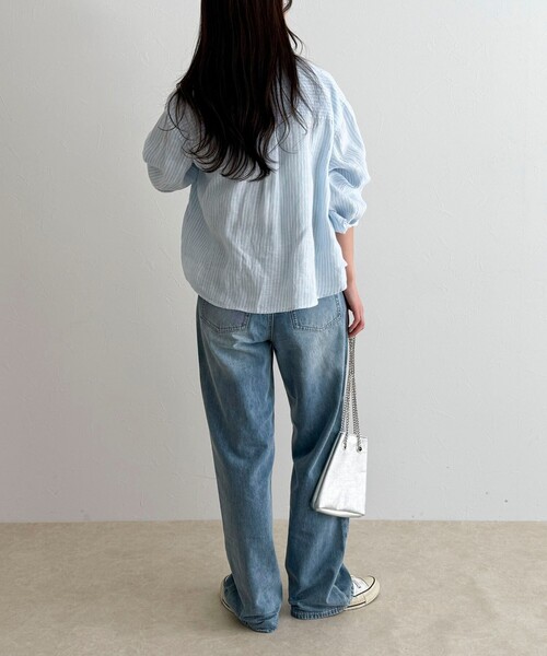 fredy emue（フレディエミュ）の「LINEN100 クロップドシャツ（シャツ/ブラウス・レディース・ブルー系その他/チャコールグレー/ベージュ/ベビーピンク/ベージュ系その他・38）」の20枚目の写真