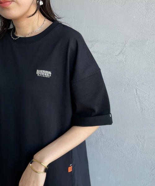 UNIVERSAL OVERALL（ユニバーサルオーバーオール）の「【WEB先行予約】[UNIVERSAL OVERALL/ユニバーサルオーバーオール] 別注 異素材切り替え マキシ丈ワンピース（ワンピース・レディース・グレイッシュベージュ/ブラック/チャコールグレー・F）」の14枚目の写真