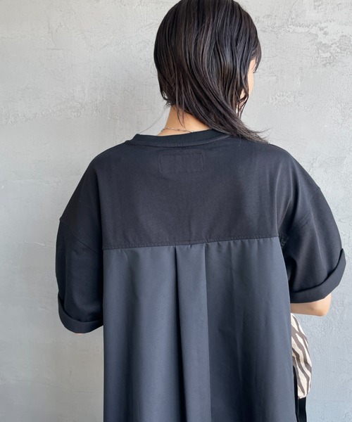 UNIVERSAL OVERALL（ユニバーサルオーバーオール）の「【WEB先行予約】[UNIVERSAL OVERALL/ユニバーサルオーバーオール] 別注 異素材切り替え マキシ丈ワンピース（ワンピース・レディース・グレイッシュベージュ/ブラック/チャコールグレー・F）」の15枚目の写真