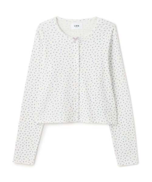petit main LIEN（プティマインリアン）の「【親子リンク】UV針抜きカットカーディガン（カーディガン/ボレロ・レディース・トップグレー/オフホワイト/カラフル・F）」の3枚目の写真