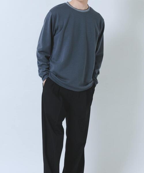 ITEMS URBANRESEARCH（アイテムズ アーバンリサーチ）の「ヘリンボンリブロングスリーブカットソー（Tシャツ/カットソー・メンズ・グレー/ブラック/ホワイト/ネイビー・LARGE/MEDIUM）」の21枚目の写真