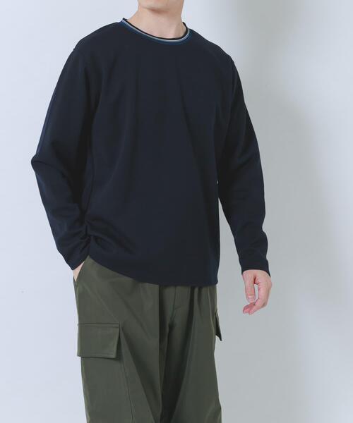 ITEMS URBANRESEARCH（アイテムズ アーバンリサーチ）の「ヘリンボンリブロングスリーブカットソー（Tシャツ/カットソー・メンズ・グレー/ブラック/ホワイト/ネイビー・LARGE/MEDIUM）」の6枚目の写真