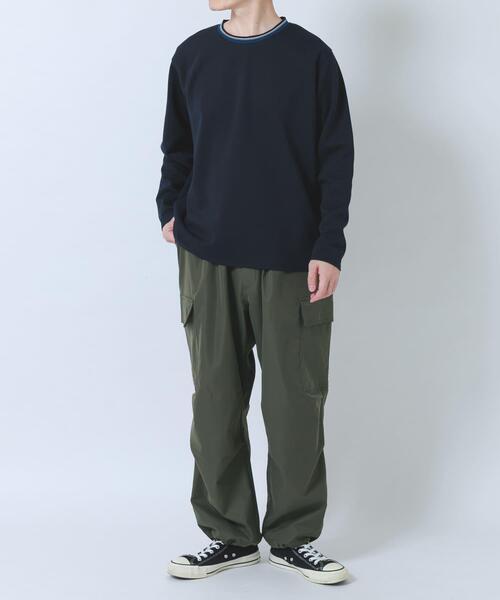 ITEMS URBANRESEARCH（アイテムズ アーバンリサーチ）の「ヘリンボンリブロングスリーブカットソー（Tシャツ/カットソー・メンズ・グレー/ブラック/ホワイト/ネイビー・LARGE/MEDIUM）」の8枚目の写真