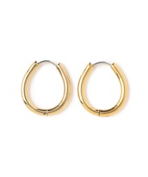 ステンレス オーバル フープ ピアス